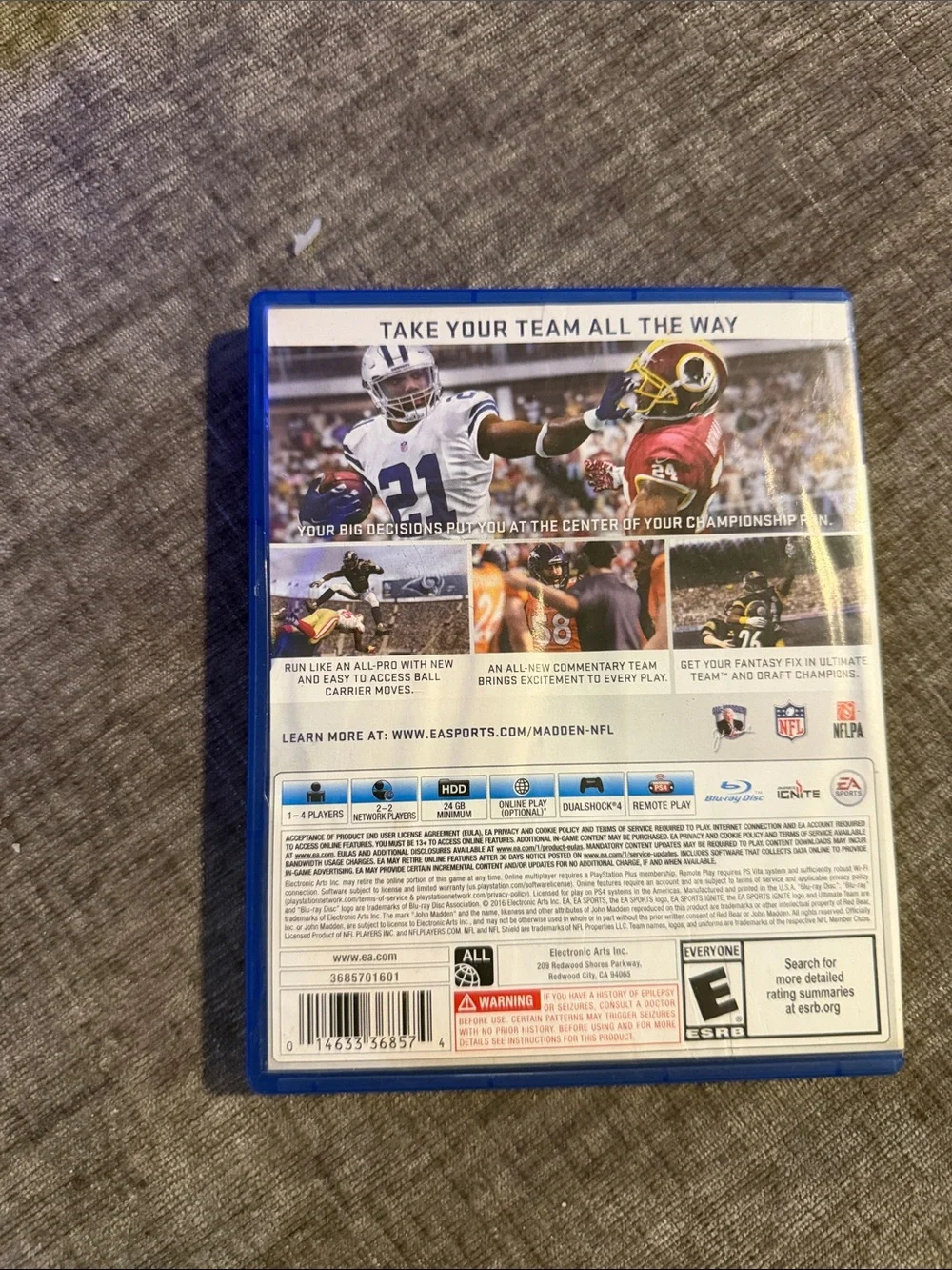 EA Sports Madden NFL 17 for PS4 - Blue‎ Case